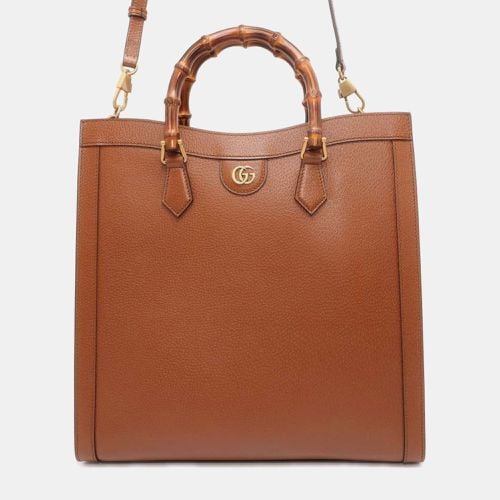 Leather Large Bamboo Diana Tote Bag - Gucci - Modalova