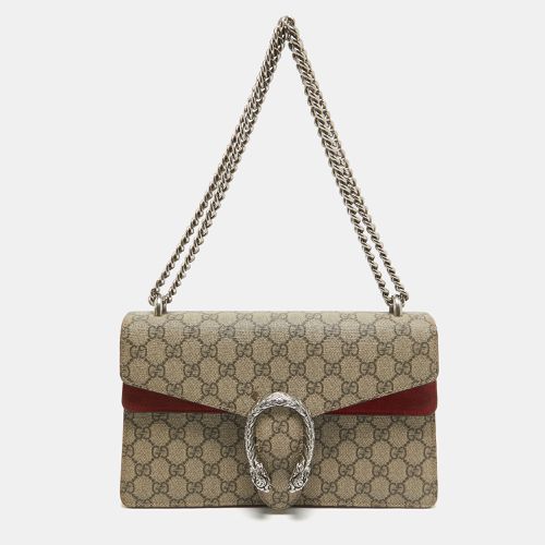 Red GG Supreme Canvas and Suede Small Dionysus Shoulder Bag - Gucci - Modalova