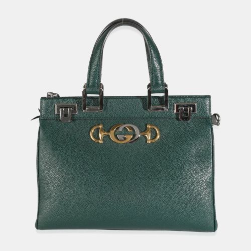 Dark Grainy Calfskin Small Zumi Top Handle Bag - Gucci - Modalova