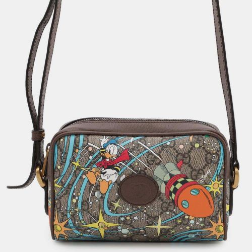 Disney Gg Supreme Shoulder Bag Donald Duck /Brown Pvc Leather - Gucci - Modalova