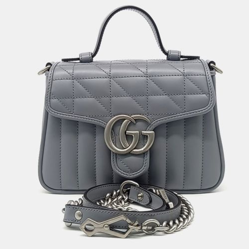 Leather GG Marmont Mini Top Handle Bag - Gucci - Modalova