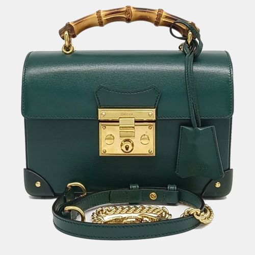 Leather Padlock Bamboo Small Shoulder Bag - Gucci - Modalova