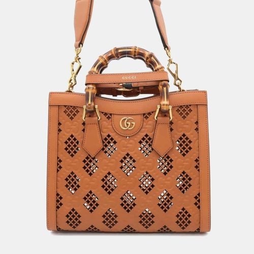 Bamboo Leather Diana Small Diamond Cutout Tote - Gucci - Modalova