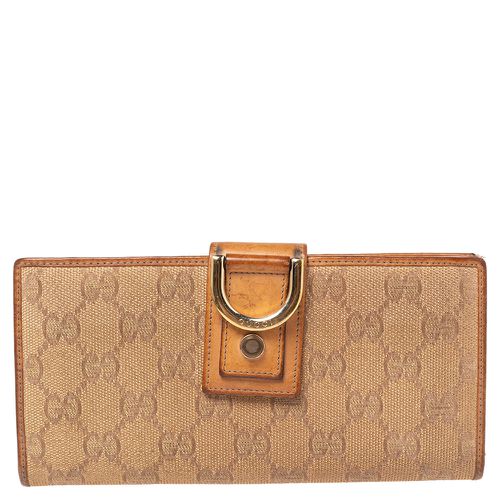 Metallic GG Canvas and Leather D Ring Continental Wallet - Gucci - Modalova