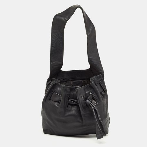 Gucci Black Leather Drawstring Hobo - Gucci - Modalova