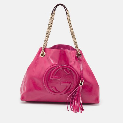 Magenta Patent Leather Medium Soho Chain Tote - Gucci - Modalova