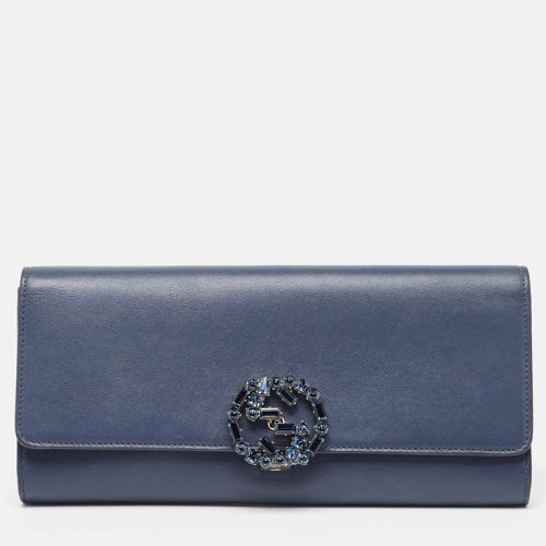 Dark Leather GG Crystals Broadway Clutch - Gucci - Modalova