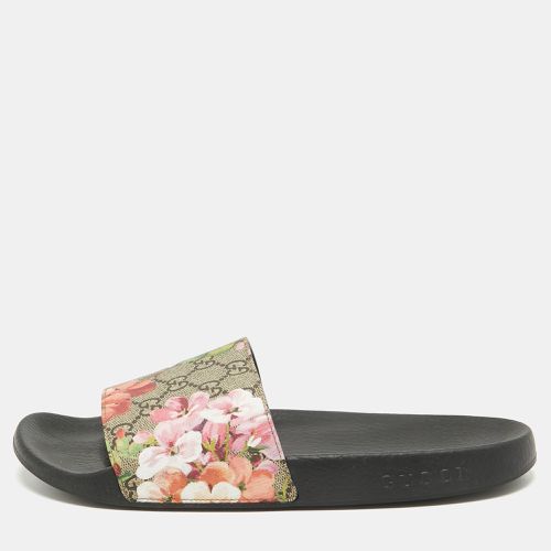 Beige/ GG Supreme Canvas Blooms Print Pool Slides Size 42 - Gucci - Modalova