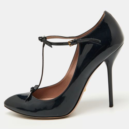 Patent Leather Beverly T-Strap Bow Pumps Size 39 - Gucci - Modalova