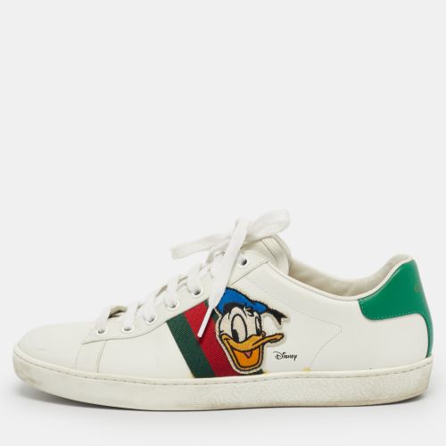 Leather Ace Web Low Top Sneakers Size 38.5 - Gucci - Modalova