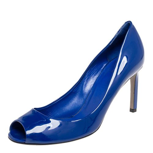 Ink Patent Leather Peep-Toe Pumps Size 38 - Gucci - Modalova