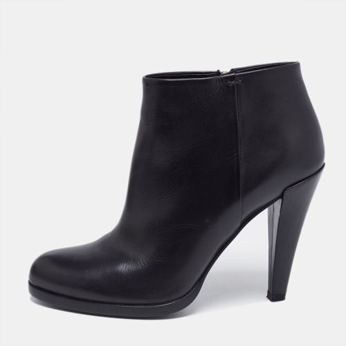 Leather Block Heel Ankle Boots Size 38.5 - Gucci - Modalova