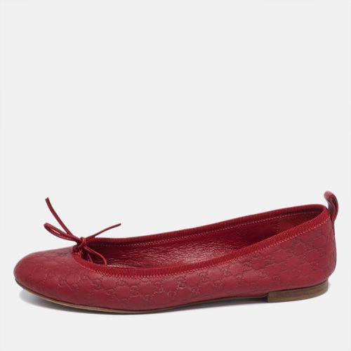 Microssima Leather Bow Detail Ballet Flats Size 35.5 - Gucci - Modalova