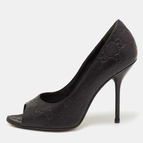 Ssima Leather Open Toe Pumps Size 38 - Gucci - Modalova