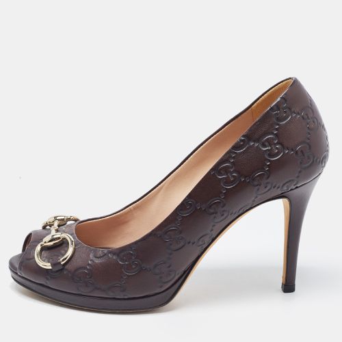 Dark ssima Leather New Hollywood Pumps Size 37 - Gucci - Modalova