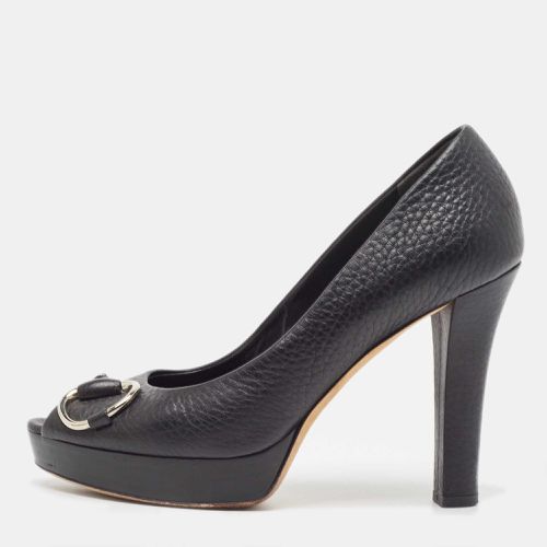 Leather Peep Toe Pumps Size 37 - Gucci - Modalova