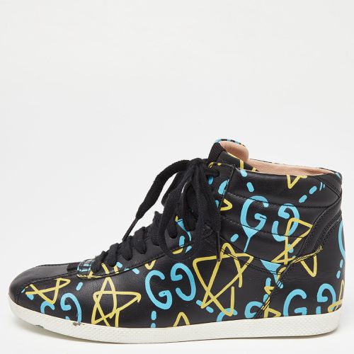 Graffiti Leather Ghost High Top Sneakers Size 35.5 - Gucci - Modalova