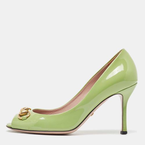 Patent Horsebit Peep Toe Pumps Size 36 - Gucci - Modalova