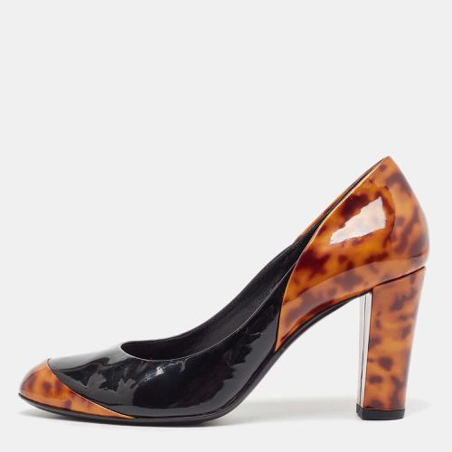 Brown Tortoise Patent Leather Round Toe Pumps Size 38 - Gucci - Modalova