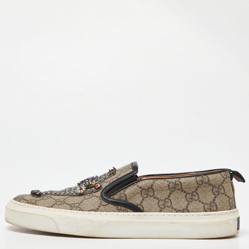 GG Supreme Canvas and Leather Slip On Sneakers Size 37 - Gucci - Modalova