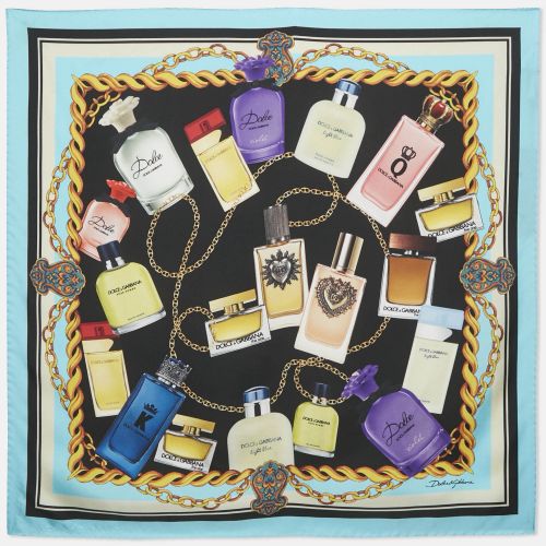 Perfume Print Silk Square Scarf - Dolce & Gabbana - Modalova