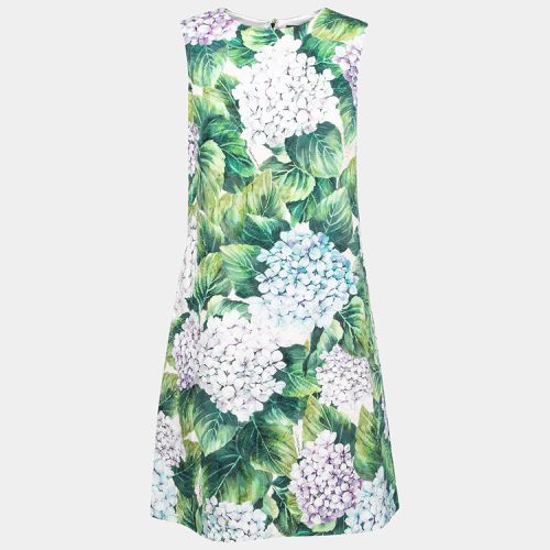 Hydrangea Print Jacquard A-Line Dress M - Dolce & Gabbana - Modalova