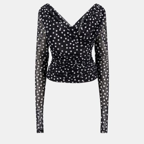 Draped Polka-Dots Print Top IT 52 - Dolce & Gabbana - Modalova