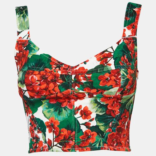 Geranium Print Jersey Corset Top S - Dolce & Gabbana - Modalova