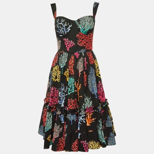 Coral Reef Print Cotton Corset Dress M - Dolce & Gabbana - Modalova