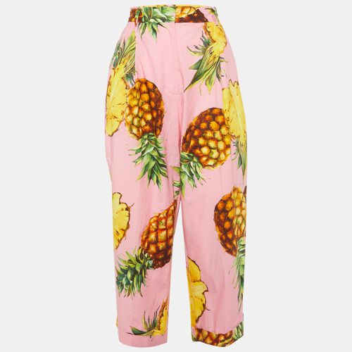 Pineapple Print Cotton Cropped Pants M - Dolce & Gabbana - Modalova