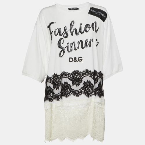 Monochrome Cotton Lace Trim Tunic M - Dolce & Gabbana - Modalova