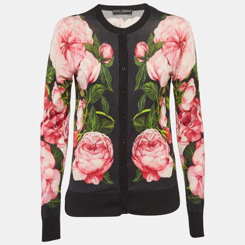 Floral Print Knit Button Front Cardigan S - Dolce & Gabbana - Modalova