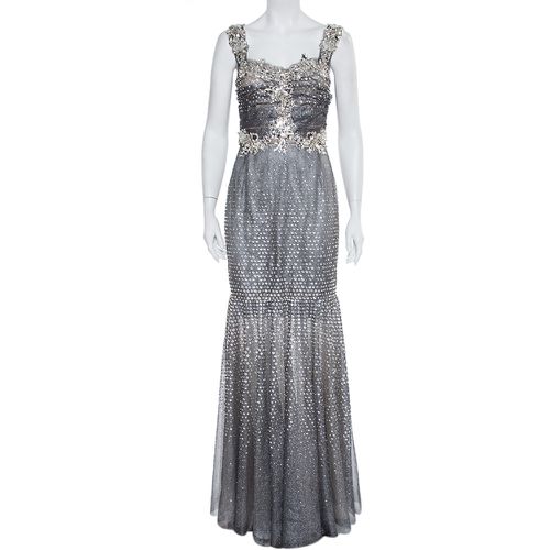 Tulle Crystal Embellished Mermaid Evening Gown M - Dolce & Gabbana - Modalova