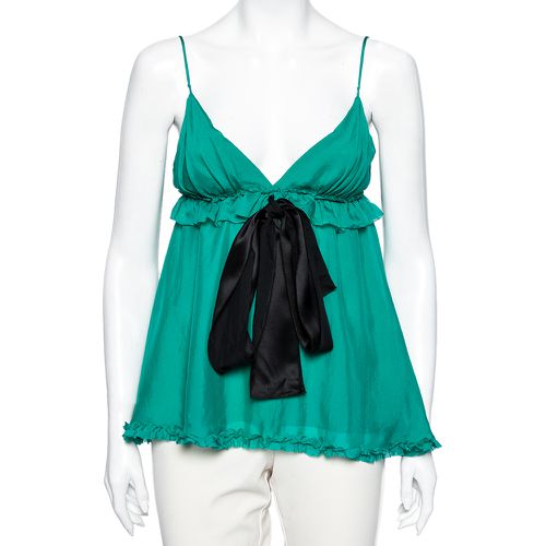 Silk Tie Detail Ruffled Sleeveless Top S - Dolce & Gabbana - Modalova