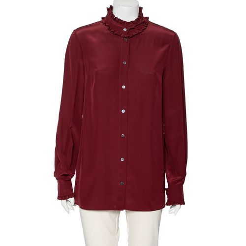 Silk Ruffle Trim Detailed Button Front Shirt M - Dolce & Gabbana - Modalova