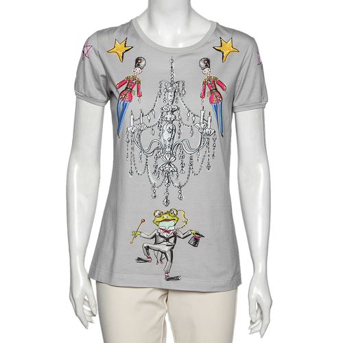 Printed Cotton Crew Neck Short Sleeve Top M - Dolce & Gabbana - Modalova