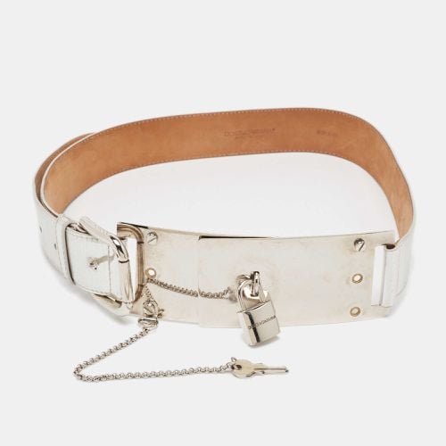 Leather Padlock Metal Waist Belt 90 CM - Dolce & Gabbana - Modalova