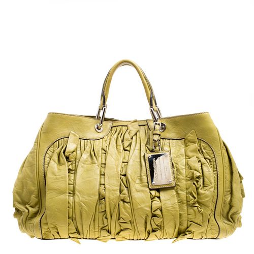 Olive Leather Miss Brooke Tote - Dolce & Gabbana - Modalova