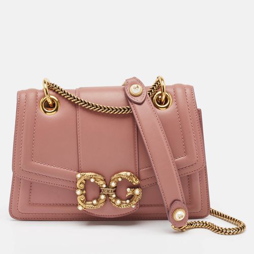 Old Rose Leather DG Amore Shoulder Bag - Dolce & Gabbana - Modalova