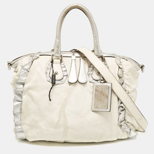 Silver Leather Miss Rouche Shoulder Bag - Dolce & Gabbana - Modalova