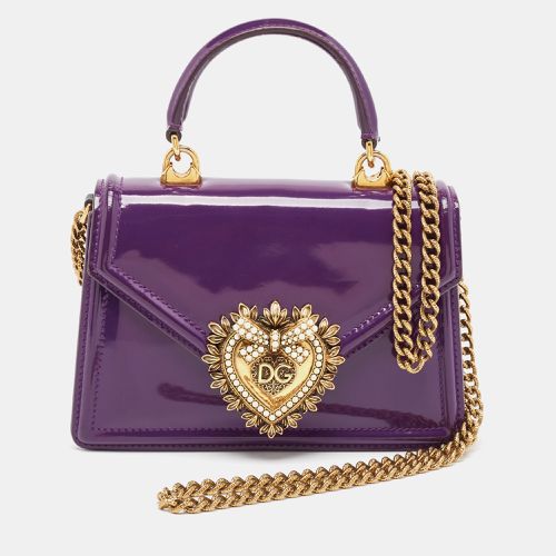 Patent Leather Small Devotion Top Handle Bag - Dolce & Gabbana - Modalova