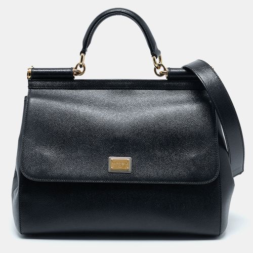 Leather Large Miss Sicily Top Handle Bag - Dolce & Gabbana - Modalova