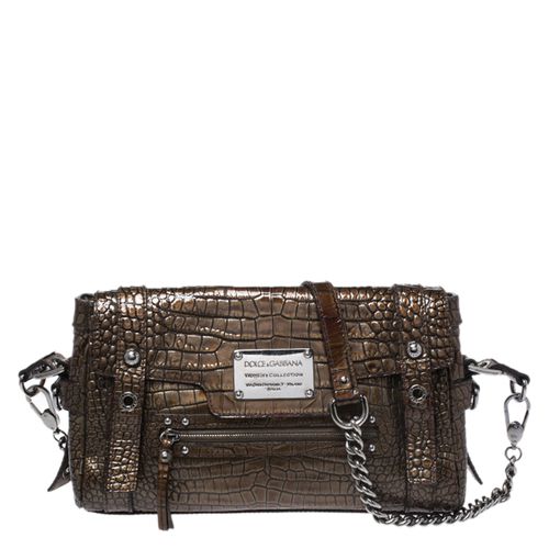 Croc Embossed Patent Leather Miss Easy Way Shoulder Bag - Dolce & Gabbana - Modalova