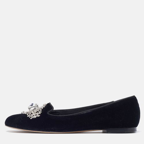 Velvet Crystal Embellished Ballet Flats Size 35 - Dolce & Gabbana - Modalova