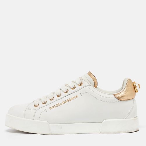 Leather DG Pearl Portofino Sneakers Size 38 - Dolce & Gabbana - Modalova