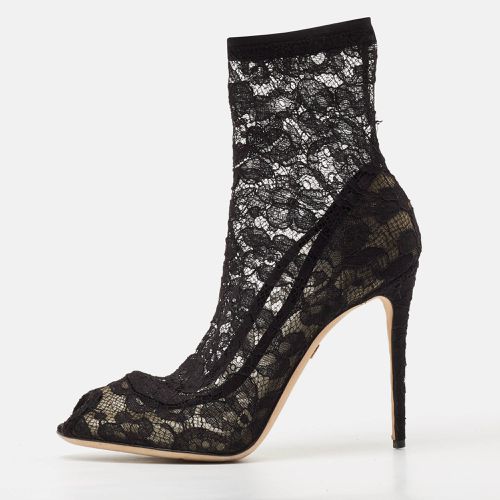 Stretch Lace Open Toe Ankle Booties Size 39.5 - Dolce & Gabbana - Modalova