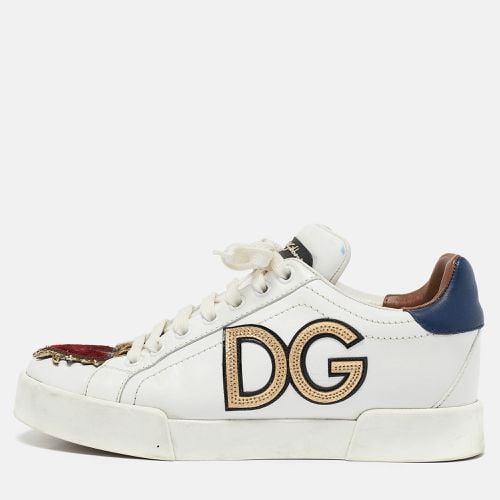 Leather Portofino Sacred Heart Sneakers Size 35 - Dolce & Gabbana - Modalova