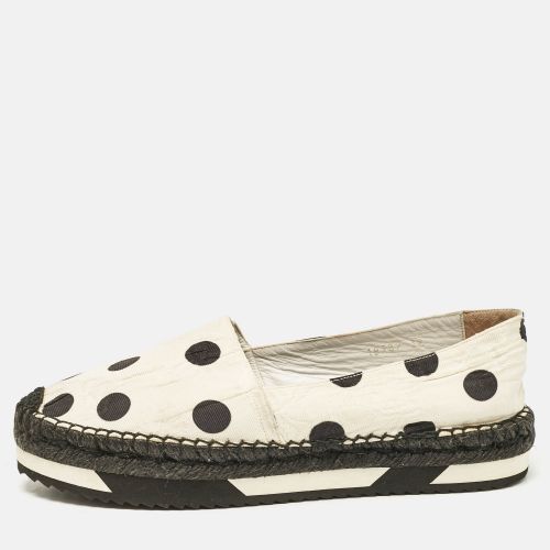 Black Canvas Polka Dot Print Flat Espadrilles Size 39 - Dolce & Gabbana - Modalova