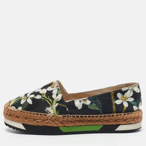 Floral Print Brocade Fabric Espadrille Flats Size 37 - Dolce & Gabbana - Modalova