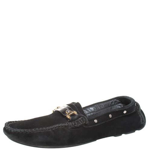 Suede Metal Logo Slip On Loafers Size 41 - Dolce & Gabbana - Modalova